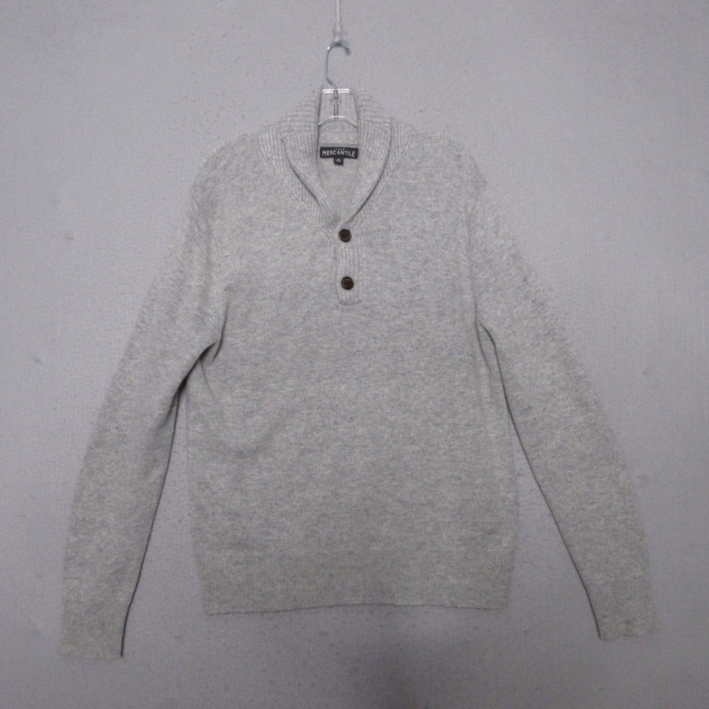 J Crew Mercantile Sweater Men Medium Shawl Collar Academia Preppy Wool Blend